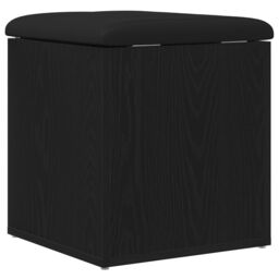 Berkfield Home Storage Bench Black Oak 40x40x45 cm Engineered Wood - Size: 40 x 40 x 45 cm - thumbnail 8