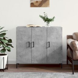 Berkfield Home Sideboard Concrete Grey 90x34x80 cm Engineered Wood - Size: 90 x 34 x 80 cm - thumbnail 1