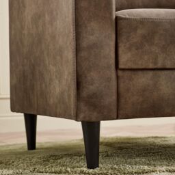 FurnitureboxUK Logan Brown Faux Leather 2 Seater Sofa - thumbnail 6