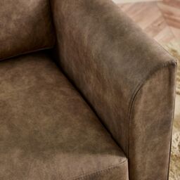 FurnitureboxUK Logan Brown Faux Leather 2 Seater Sofa - thumbnail 5