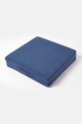 Homescapes Quilted Cotton Armchair Booster Cushion Cover in Navy - Size: 50 cm x 50 cm - thumbnail 4
