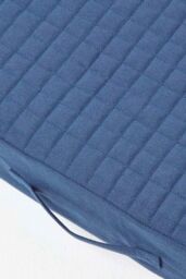 Homescapes Quilted Cotton Armchair Booster Cushion Cover in Navy - Size: 50 cm x 50 cm - thumbnail 5