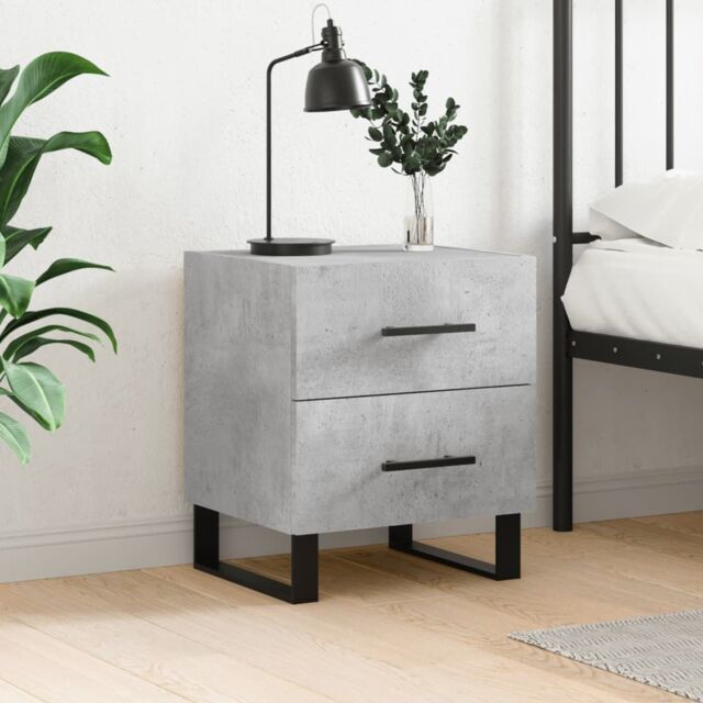 Berkfield Home Bedside Cabinet Concrete Grey 40x35x47.5 cm Engineered Wood - image 1