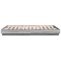 Berkfield Home Durable Bed Frame with LED without Mattress Grey Sonoma 150x200 c - Size: King - thumbnail 7