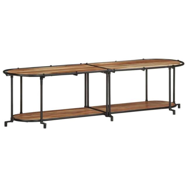 Berkfield Home TV Cabinet 160x42x40 cm Solid Wood Acacia in Brown - Size: 160 x 42 x 40 cm - image 1