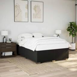 Berkfield Home Bed Frame without Mattress Black¬†Double Fabric in Black - Size: Double - thumbnail 2