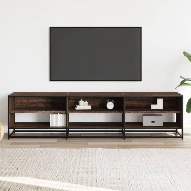 Berkfield Home TV Cabinet Brown Oak 180x40x46 cm Engineered Wood - Size: 180 x 40 x 46 cm - image 1
