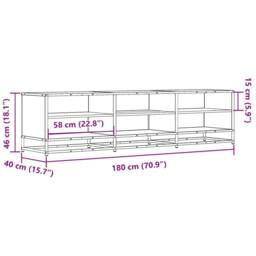 Berkfield Home TV Cabinet Brown Oak 180x40x46 cm Engineered Wood - Size: 180 x 40 x 46 cm - thumbnail 9