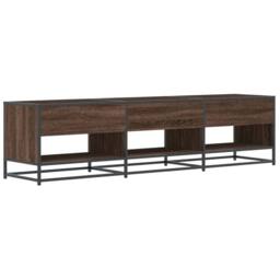 Berkfield Home TV Cabinet Brown Oak 180x40x46 cm Engineered Wood - Size: 180 x 40 x 46 cm - thumbnail 6