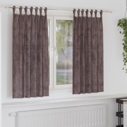 Berkfield Home Velvet Curtains 2 pcs with Eyelets Brown 175x140 cm