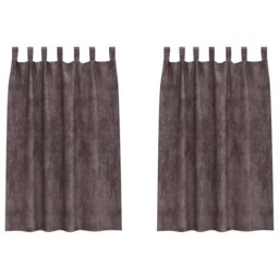 Berkfield Home Velvet Curtains 2 pcs with Eyelets Brown 175x140 cm - thumbnail 2