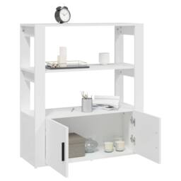 Berkfield Home Sideboard White 80x30x90 cm Engineered Wood - Size: 80 x 30 x 90 cm - thumbnail 5
