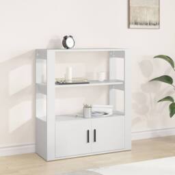 Berkfield Home Sideboard White 80x30x90 cm Engineered Wood - Size: 80 x 30 x 90 cm - thumbnail 2