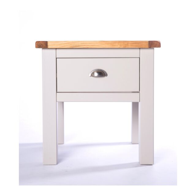 Cabinet Bits Argenta Light Grey 1 Drawer Side Table Satin Chrome Cup - image 1