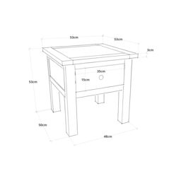 Cabinet Bits Argenta Light Grey 1 Drawer Side Table Satin Chrome Cup - thumbnail 4