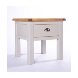 Cabinet Bits Argenta Light Grey 1 Drawer Side Table Satin Chrome Cup - thumbnail 3
