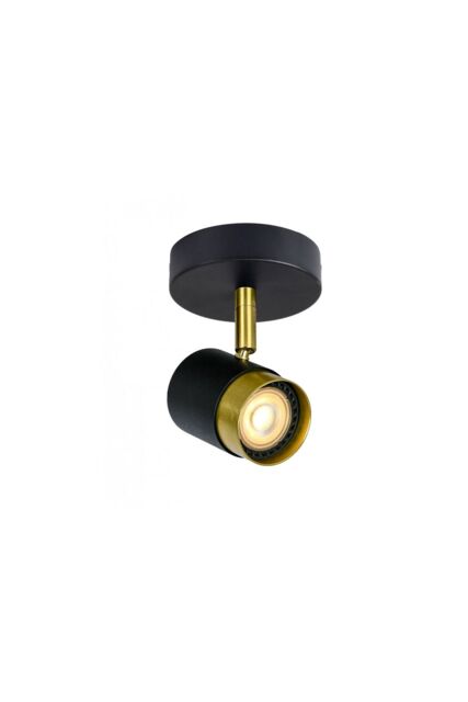 CGC Lighting 'Orio' Black & Brushed Gold Single GU10 Adjustable Ceiling Spot Light - image 1