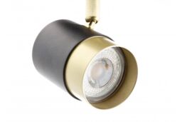 CGC Lighting 'Orio' Black & Brushed Gold Single GU10 Adjustable Ceiling Spot Light - thumbnail 3