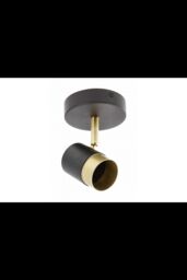 CGC Lighting 'Orio' Black & Brushed Gold Single GU10 Adjustable Ceiling Spot Light - thumbnail 2