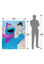 Sesame Street Furry Friends Forever Cookie Monster Snowman Silky Touch Super Soft Throw Blanket 152 X 127 cm in White - thumbnail 5