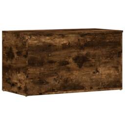 Berkfield Home Storage Chest Smoked Oak 84x42x46 cm Engineered Wood in Brown - Size: 84 x 42 x 46 cm - thumbnail 1