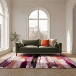 Kukoon Pink & Cream Multi Colour Abstract Machine Washable Soft Area Rug - Size: 240 cm x 330 cm - thumbnail 2