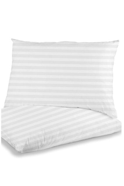 Ezysleep Satin Stripe Luxury Pillows in White - Size: King - image 1