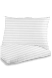 Ezysleep Satin Stripe Luxury Pillows in White - Size: King - thumbnail 1