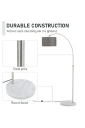 Living and Home Arched Floor Lamp Marble Base with Shade - thumbnail 5