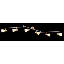 Netlighting Gylfi Ceiling Spotlight Bar Nickel Matt Opal Glass Shade 6x E14 in Grey - thumbnail 2