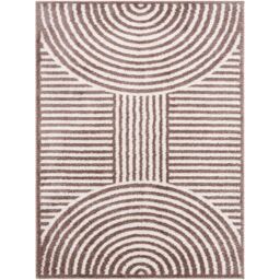 Livabliss Fossay Shag-Washable Beige Brown Green Grey Modern High Pile Rug in Dark Brown - Size: 160 cm x 215 cm - thumbnail 2