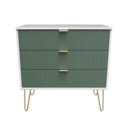 Ready Assembled 2 U Bexley 3 Drawer Chest (Ready Assembled) in Green - thumbnail 1