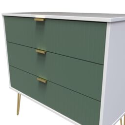 Ready Assembled 2 U Bexley 3 Drawer Chest (Ready Assembled) in Green - thumbnail 4