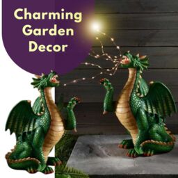Marco Paul Solar Dragon Breathing Garden Ornament in Green - thumbnail 7