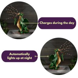 Marco Paul Solar Dragon Breathing Garden Ornament in Green - thumbnail 6