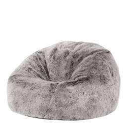 icon Kids Bean Bag & Cuddle Cushion in Faux Fur in Grey - thumbnail 4