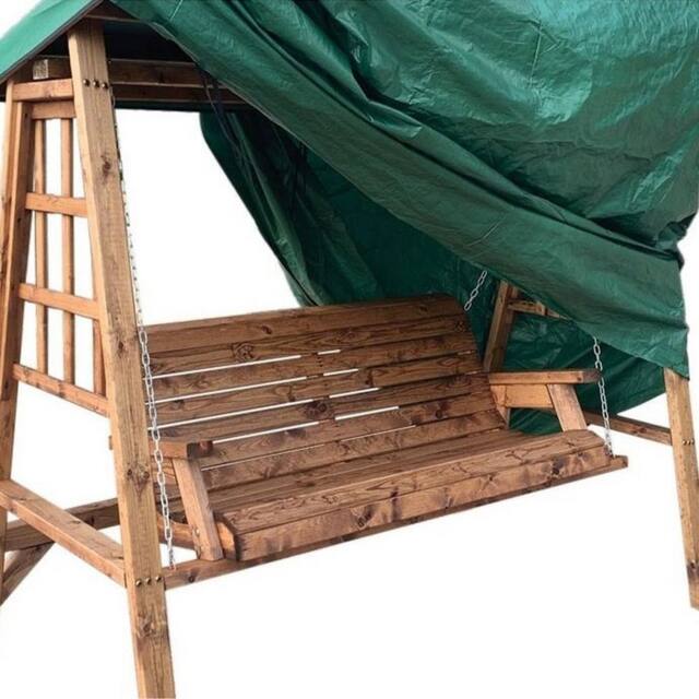 Charles Taylor Deluxe Fitted Two Seater Swing Cover - Fully Assembled in Green - image 1