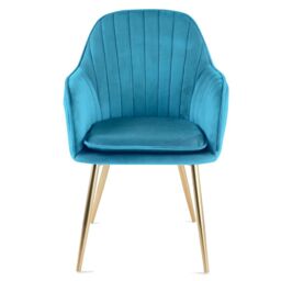 Genesis Muse Velvet Accent Chair Upholstered Modern Chair with Backrest in Teal - Size: 1 Seater - thumbnail 3