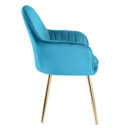 Genesis Muse Velvet Accent Chair Upholstered Modern Chair with Backrest in Teal - Size: 1 Seater - thumbnail 4