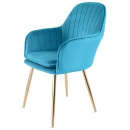 Genesis Muse Velvet Accent Chair Upholstered Modern Chair with Backrest in Teal - Size: 1 Seater