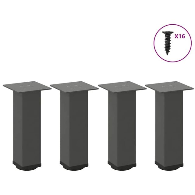 Berkfield Home Coffee Table Legs 4 pcs Anthracite 42-44 cm Steel in Black - image 1