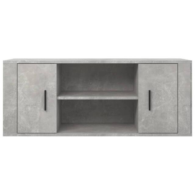 Berkfield Home TV Cabinet Concrete Grey 100x35x40 cm Engineered Wood - Size: 100 x 35 x 40 cm - image 1