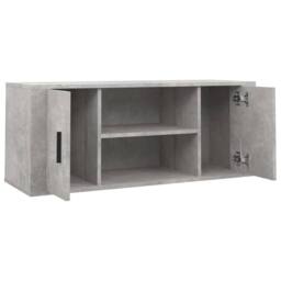 Berkfield Home TV Cabinet Concrete Grey 100x35x40 cm Engineered Wood - Size: 100 x 35 x 40 cm - thumbnail 4