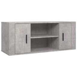 Berkfield Home TV Cabinet Concrete Grey 100x35x40 cm Engineered Wood - Size: 100 x 35 x 40 cm - thumbnail 3