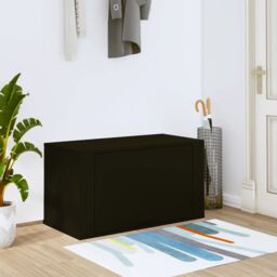 Berkfield Home Wall-mounted Shoe Cabinet Black 70x35x38 cm Engineered Wood - Size: 70 x 35 x 38 cm - thumbnail 1