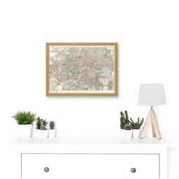 Artery8 Map Philip 1881 London City England New Plan Chart Artwork Framed Wall Art Print A4 in Light Oak - thumbnail 2