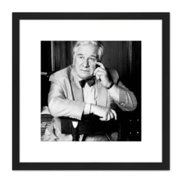 Artery8 Warren Portrait Actor Peter Ustinov Photo 8X8 Inch Square Wooden Framed Wall Art Print Picture with Mount in Black - thumbnail 1