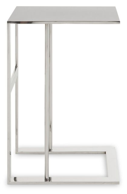 Orsina Silver Side Table, C-Shaped Stainless Steel Side Table For Living Room, Modern Metal Accent Table - image 1