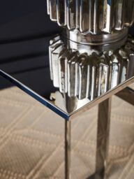 Orsina Silver Side Table, C-Shaped Stainless Steel Side Table For Living Room, Modern Metal Accent Table - thumbnail 3