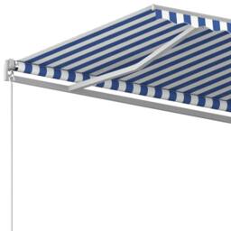 Berkfield Home Manual Retractable Awning 500x350 cm Blue & White - thumbnail 5